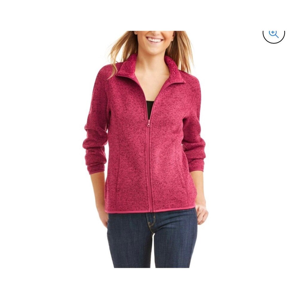 Swiss Tech Women Zip Up Fleece Sweatshirt Plus Size 3X Cozy Sherpa Lined EUC